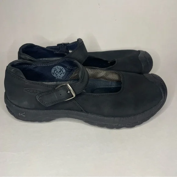 Women's Keen Black Waterproof Leather "Seattle Mary" Shoes 8.5 Beach Pool Swim - Picture 2 of 9
